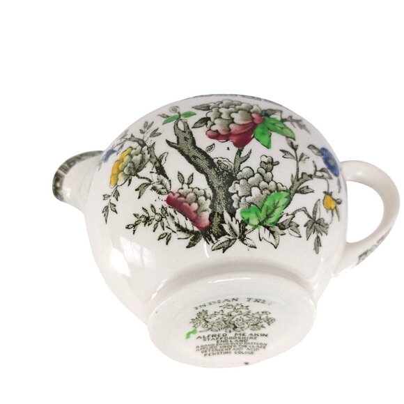 Johnson Brothers Indian Tree Green Key Platter Creamer Sugar Bowl Set Vintage Fl - Picture 15 of 16